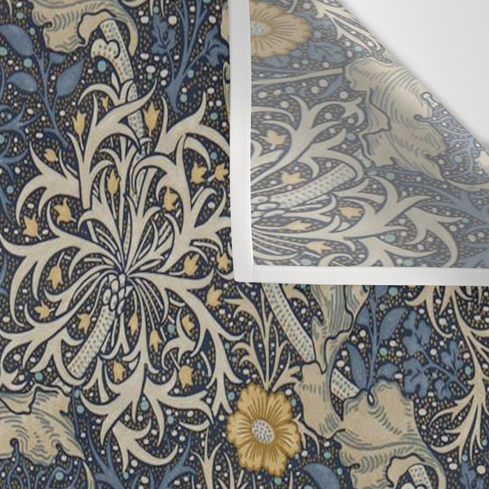 William Morris Seaweed Ink Woad Blue Wall Tapestry Gallery Image 3