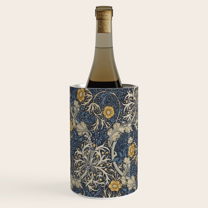 William Morris Seaweed Ink Woad Blue Wine Chiller Gallery Image 1