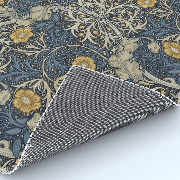 William Morris Seaweed Ink Woad Blue Rug Gallery Image 4