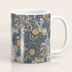 William Morris Seaweed Ink Woad Blue Coffee Mug Gallery Image 1