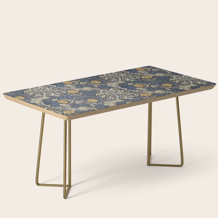 William Morris Seaweed Ink Woad Blue Coffee Table Gallery Image 2