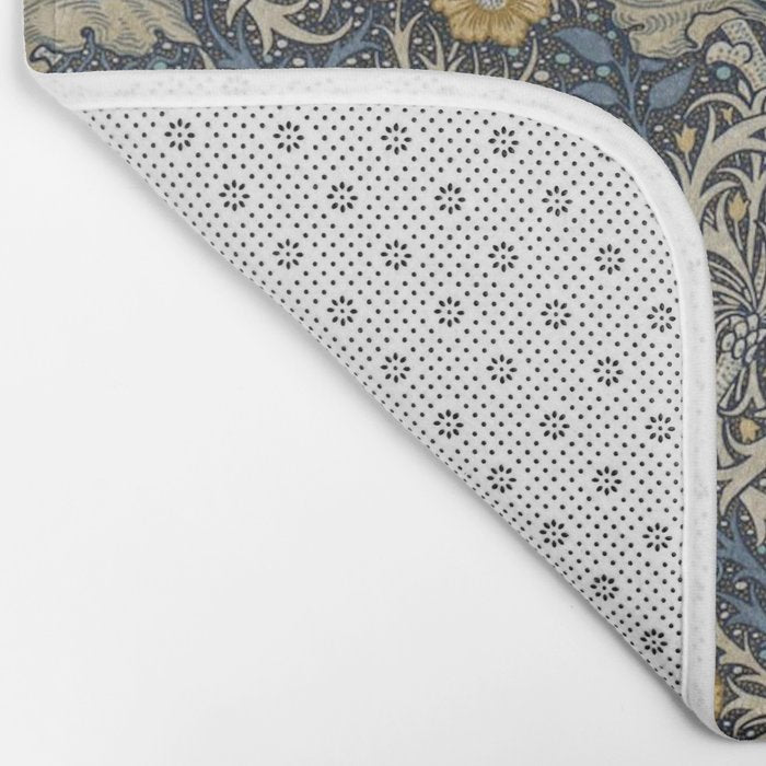 William Morris Seaweed Ink Woad Blue Bath Mat Gallery Image 2