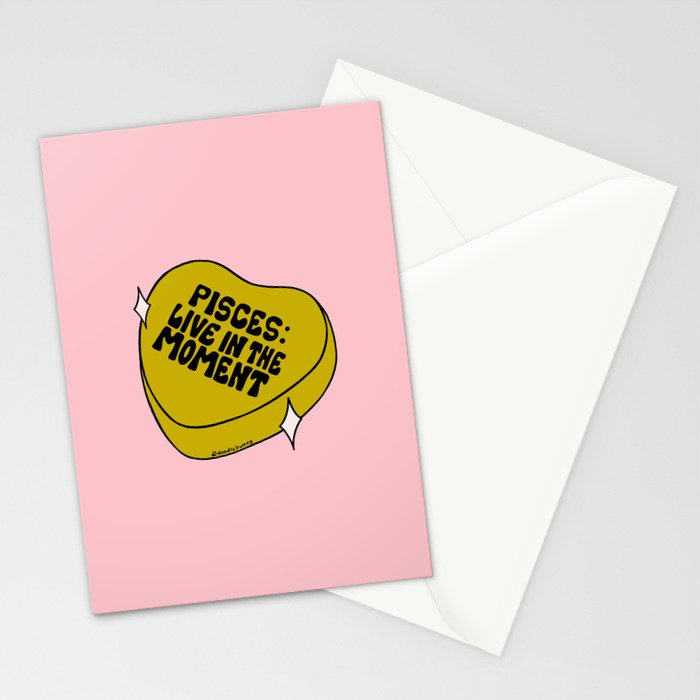 Pisces Conversation Heart Stationery Card Gallery Image 2