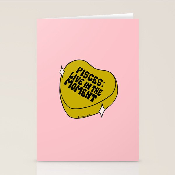 Pisces Conversation Heart Stationery Card Gallery Image 1