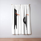 Black cat with flute Window Curtain Gallery Image 3