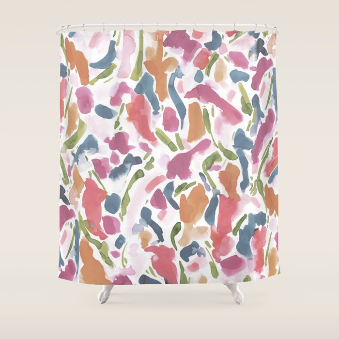 Synthesis Raspberry Shower Curtain Gallery Image 1