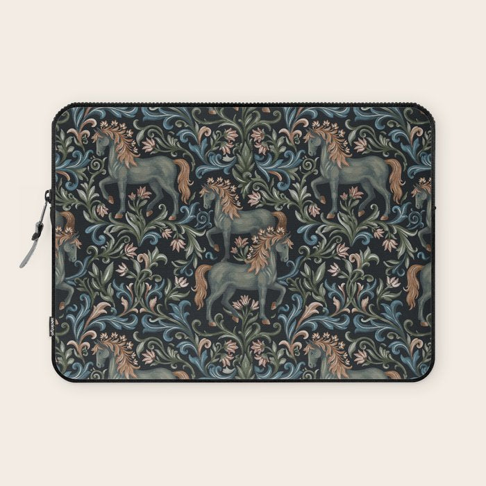 Whimsical Horses Botanicals II Laptop Sleeve Gallery Image 1