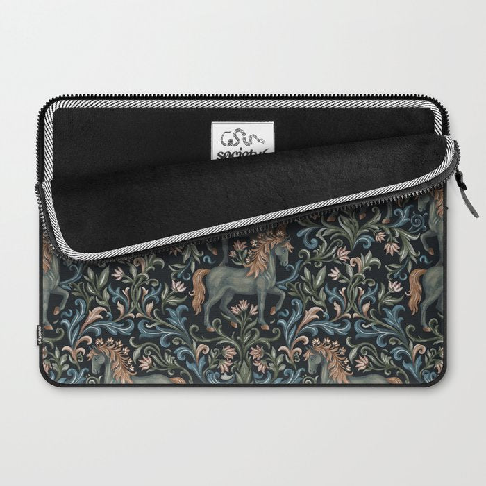 Whimsical Horses Botanicals II Laptop Sleeve Gallery Image 2