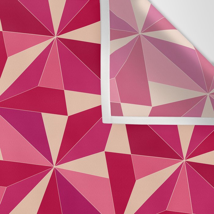 Kaleidoscope Tile Pattern VIII Vibrant Pink and Red Wall Tapestry Gallery Image 3