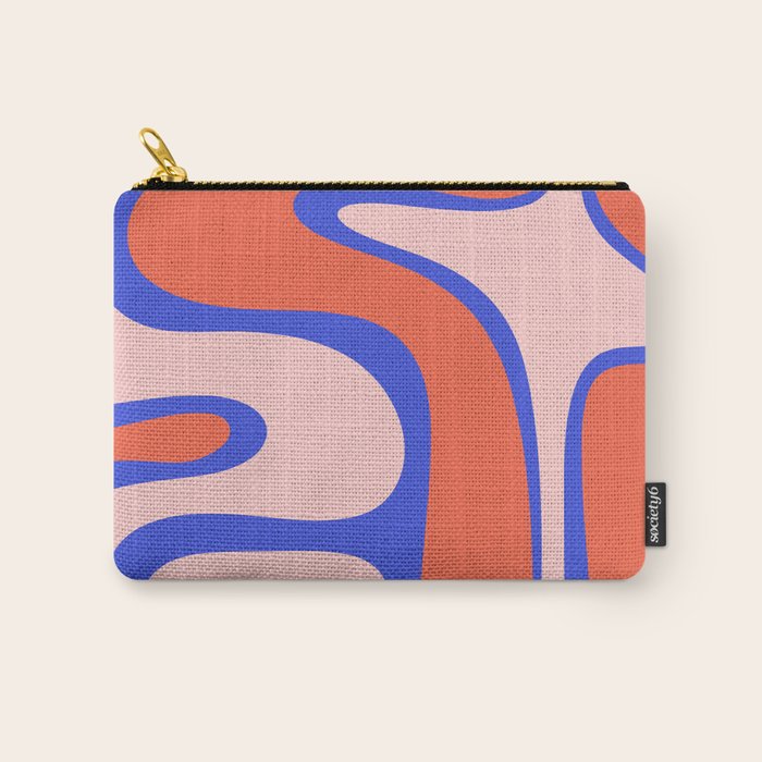 Copacetic Abstract Royal Blue Blush Pink Red Orange Carry All Pouch Gallery Image 1