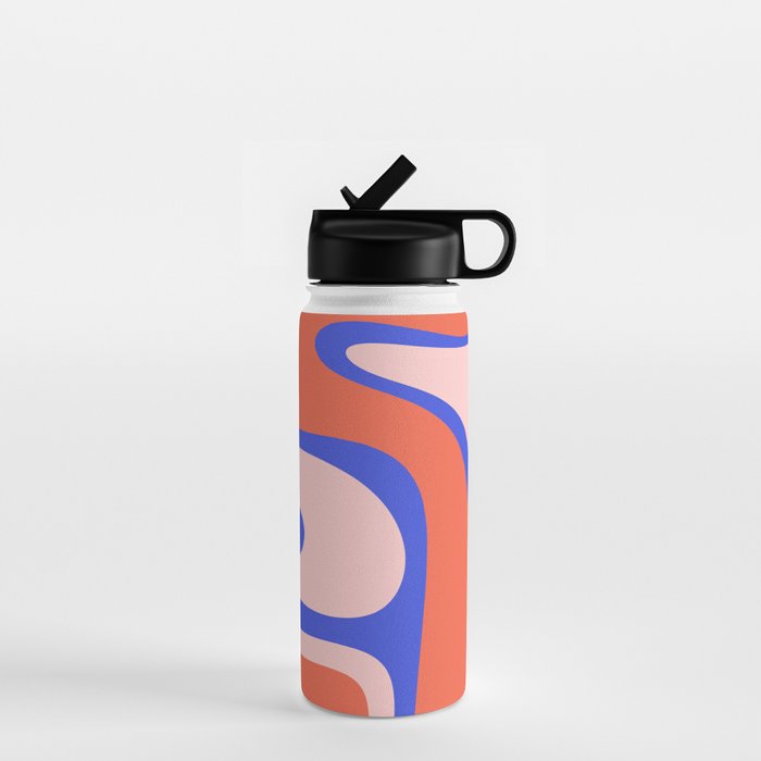 Copacetic Abstract Royal Blue Blush Pink Red Orange Water Bottle Gallery Image 1