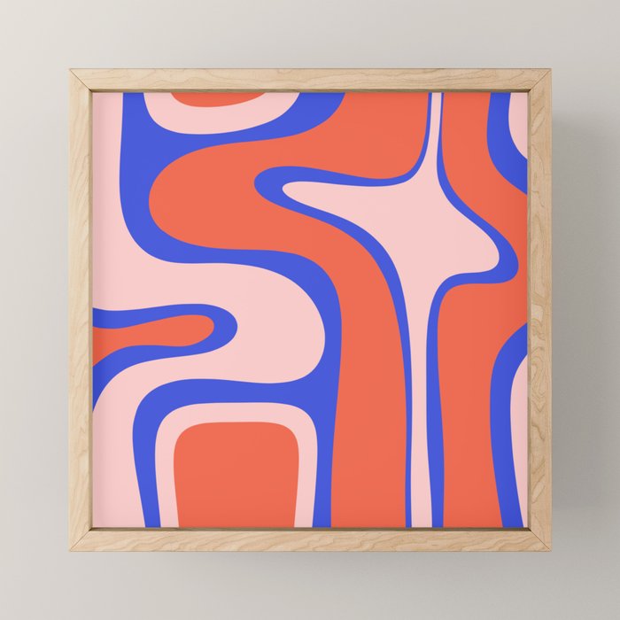 Copacetic Abstract Royal Blue Blush Pink Red Orange Mini Art Print Gallery Image 1