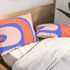 Copacetic Abstract Royal Blue Blush Pink Red Orange Pillow Sham Gallery Image 2