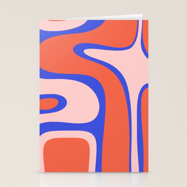 Copacetic Abstract Royal Blue Blush Pink Red Orange Stationery Card Gallery Image 2