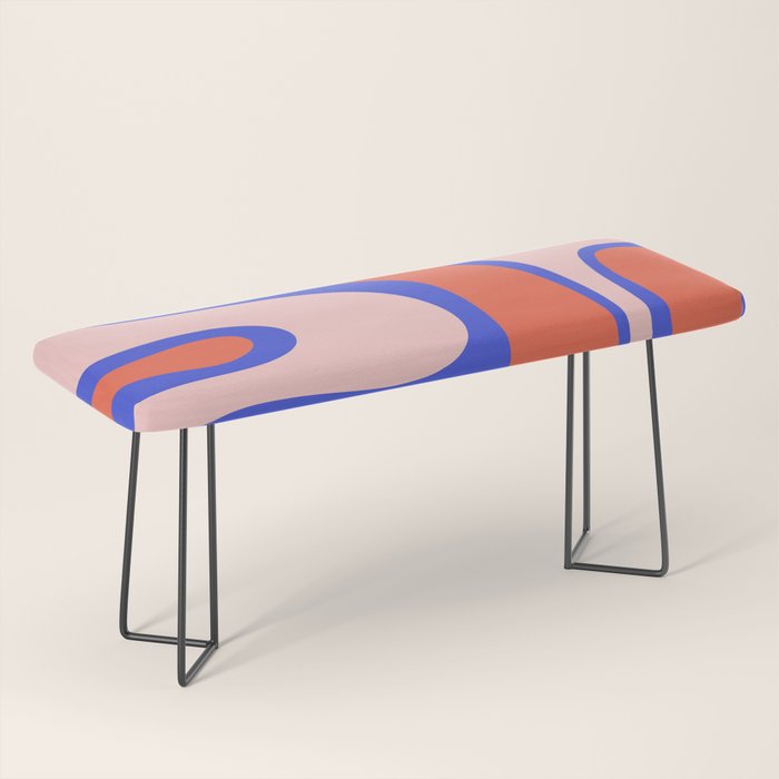 Copacetic Abstract Royal Blue Blush Pink Red Orange Bench Gallery Image 1