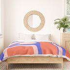 Copacetic Abstract Royal Blue Blush Pink Red Orange Duvet Cover Gallery Image 3
