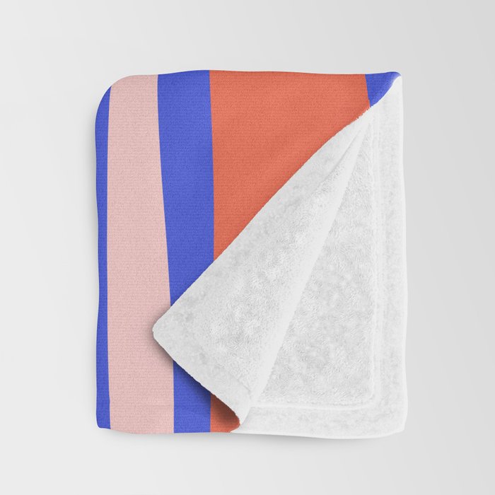 Copacetic Abstract Royal Blue Blush Pink Red Orange Throw Blanket Gallery Image 3