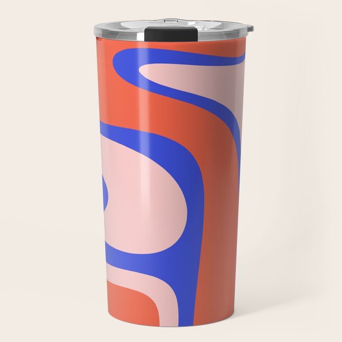 Copacetic Abstract Royal Blue Blush Pink Red Orange Travel Mug Gallery Image 1