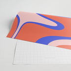 Copacetic Abstract Royal Blue Blush Pink Red Orange Wrapping Paper Gallery Image 2