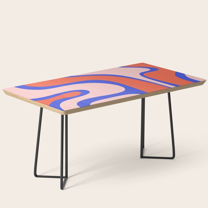 Copacetic Abstract Royal Blue Blush Pink Red Orange Coffee Table Gallery Image 1