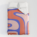 Copacetic Abstract Royal Blue Blush Pink Red Orange Duvet Cover Gallery Image 6