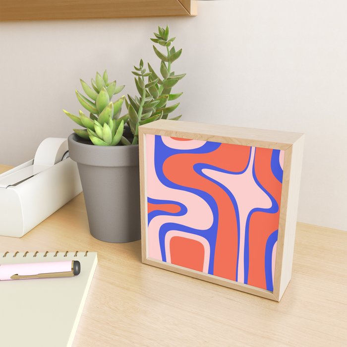 Copacetic Abstract Royal Blue Blush Pink Red Orange Mini Art Print Gallery Image 2