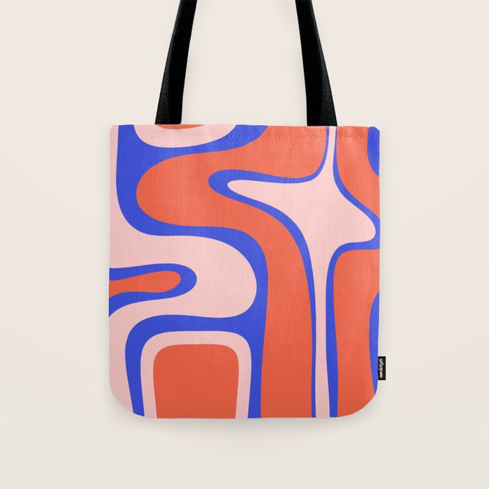 Copacetic Abstract Royal Blue Blush Pink Red Orange Tote Bag Gallery Image 1