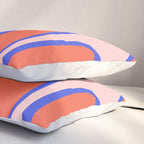 Copacetic Abstract Royal Blue Blush Pink Red Orange Pillow Sham Gallery Image 3