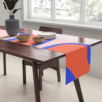 Copacetic Abstract Royal Blue Blush Pink Red Orange Table Runner Gallery Image 2