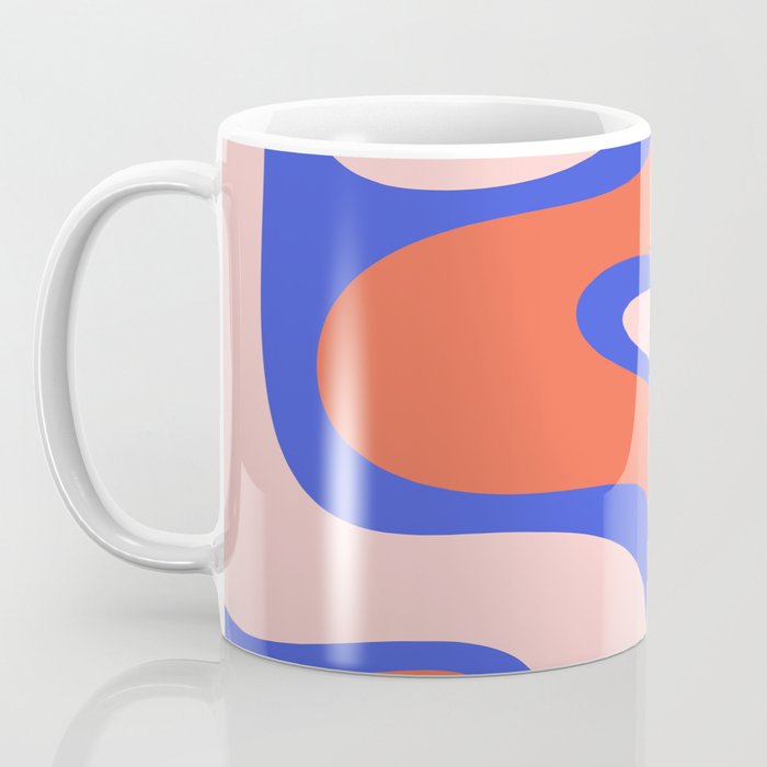Copacetic Abstract Royal Blue Blush Pink Red Orange Coffee Mug Gallery Image 3