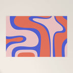 Copacetic Abstract Royal Blue Blush Pink Red Orange Welcome Mat Gallery Image 1
