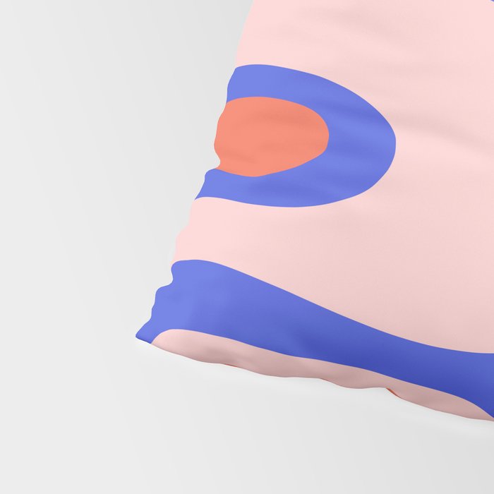 Copacetic Abstract Royal Blue Blush Pink Red Orange Pillow Sham Gallery Image 4