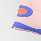 Copacetic Abstract Royal Blue Blush Pink Red Orange Pillow Sham Gallery Image 4