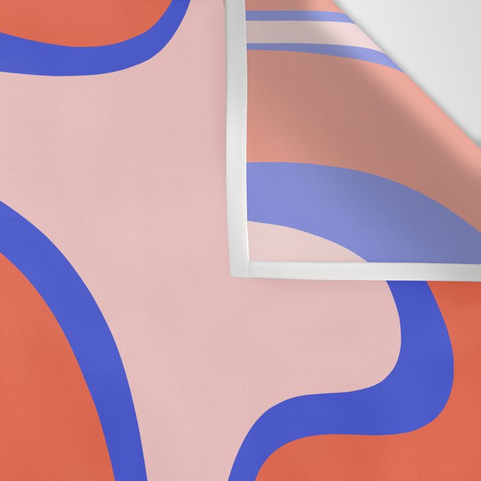 Copacetic Abstract Royal Blue Blush Pink Red Orange Wall Tapestry Gallery Image 3