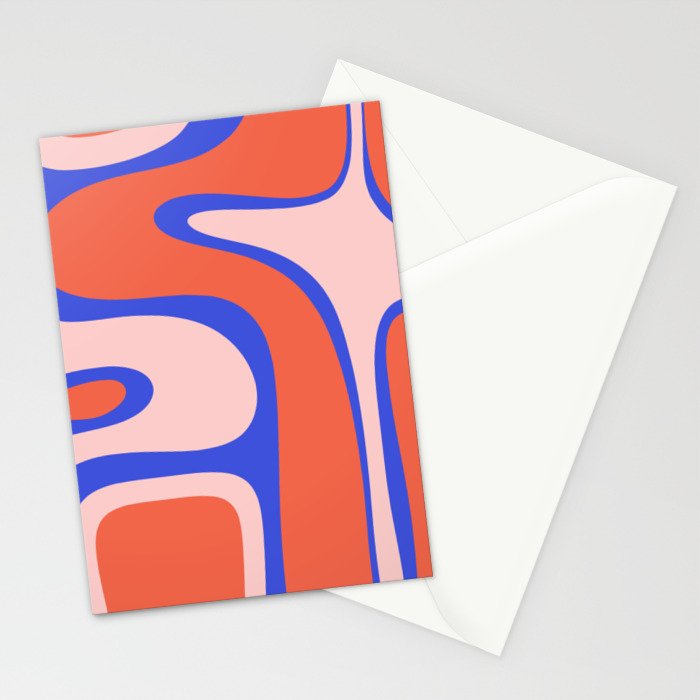 Copacetic Abstract Royal Blue Blush Pink Red Orange Stationery Card Gallery Image 2