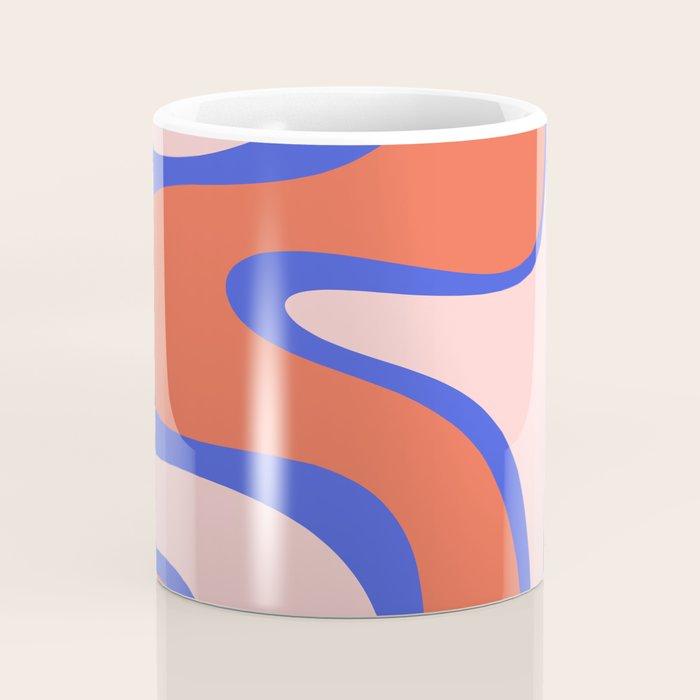 Copacetic Abstract Royal Blue Blush Pink Red Orange Coffee Mug Gallery Image 4