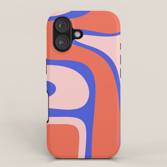 Copacetic Abstract Royal Blue Blush Pink Red Orange iPhone Case Gallery Image 1