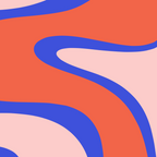 Copacetic Abstract Royal Blue Blush Pink Red Orange Coffee Mug Gallery Image 2
