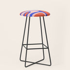 Copacetic Abstract Royal Blue Blush Pink Red Orange Stool Gallery Image 1