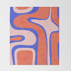 Copacetic Abstract Royal Blue Blush Pink Red Orange Throw Blanket Gallery Image 2
