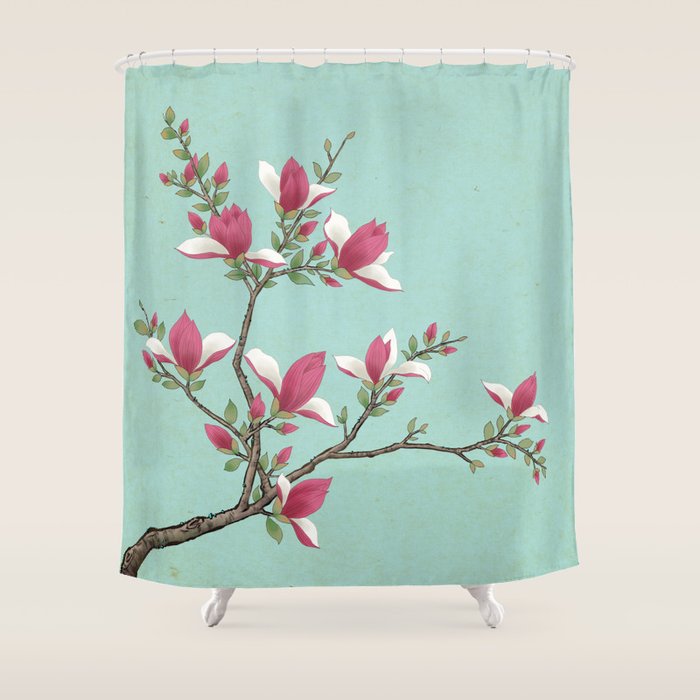 Magnolia : Minhwa-Korean traditional/folk art Shower Curtain Gallery Image 1