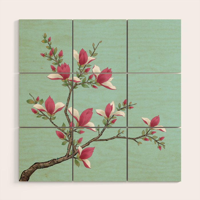 Magnolia : Minhwa-Korean traditional/folk art Wood Wall Art Gallery Image 1