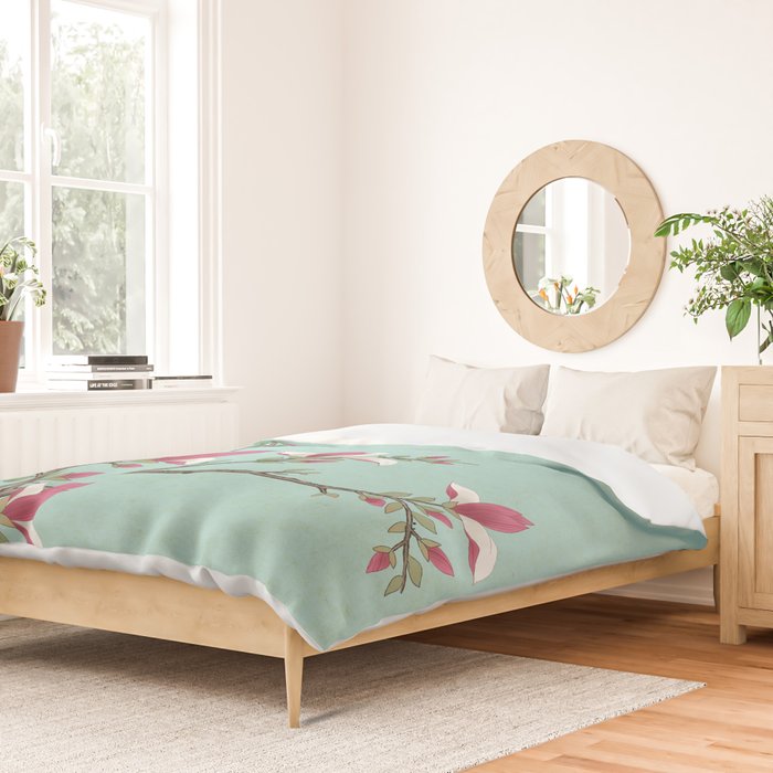 Magnolia : Minhwa-Korean traditional/folk art Duvet Cover Gallery Image 2