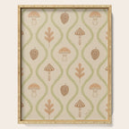 Vintage Pinecone Mushroom Forest Leaves Ogee Serving Tray Gallery Image 1