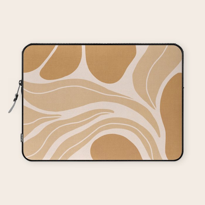 Modern Boho Art Nouveau Floral 2.3 Neutral Sand Laptop Sleeve Gallery Image 1