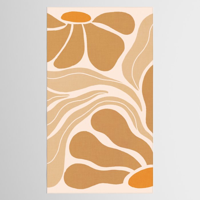 Modern Boho Art Nouveau Floral 2.3 Neutral Sand Tablecloth Gallery Image 2