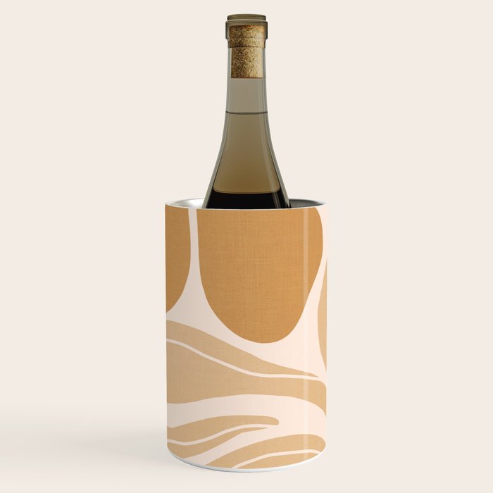 Modern Boho Art Nouveau Floral 2.3 Neutral Sand Wine Chiller Gallery Image 1
