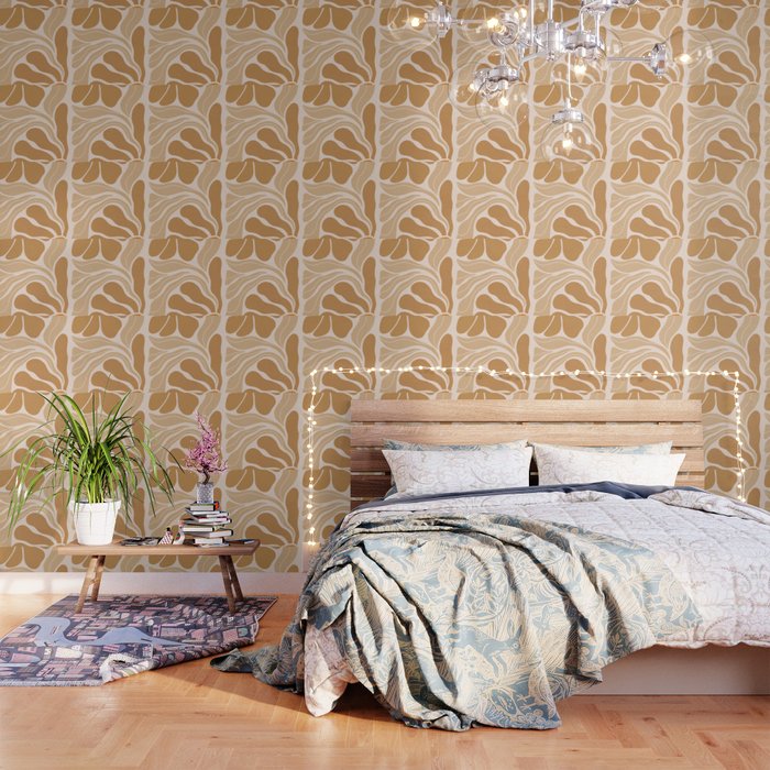 Modern Boho Art Nouveau Floral 2.3 Neutral Sand Wallpaper Gallery Image 1