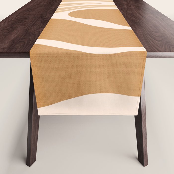 Modern Boho Art Nouveau Floral 2.3 Neutral Sand Table Runner Gallery Image 1