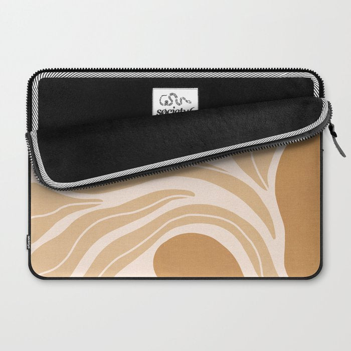 Modern Boho Art Nouveau Floral 2.3 Neutral Sand Laptop Sleeve Gallery Image 2